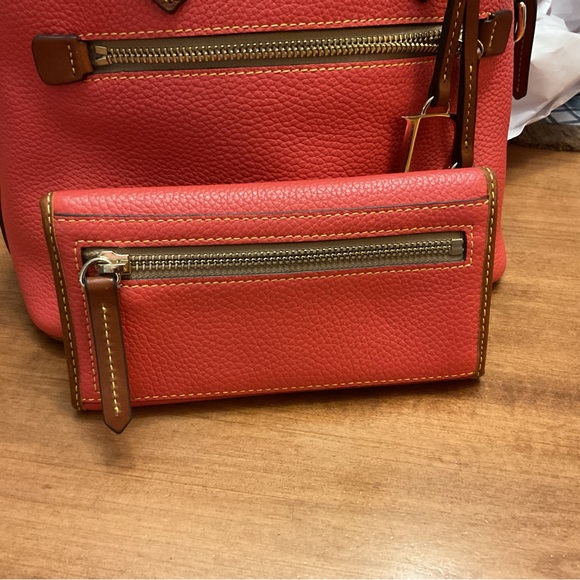 Dooney & Bourke Geranium Pebble Leather Satchel and Wallet Set - Picture 9 of 14